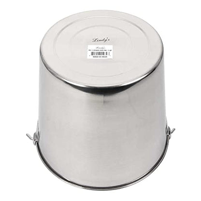 Lindy's 13-Quart Stainless Steel Bucket, Durable Seamless Bucket for Home, Carry Water or Milk, Fill with Food, Cleaning Bucket - size: 13 quarts