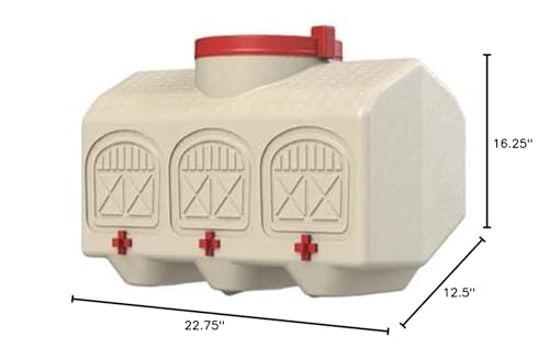 OverEZ Automatic Chicken Waterer with No Spill System, Outside and Inside Poultry Drinker, Large 12 Gallon High Capacity Drinking Bottle Dispenser for Hens