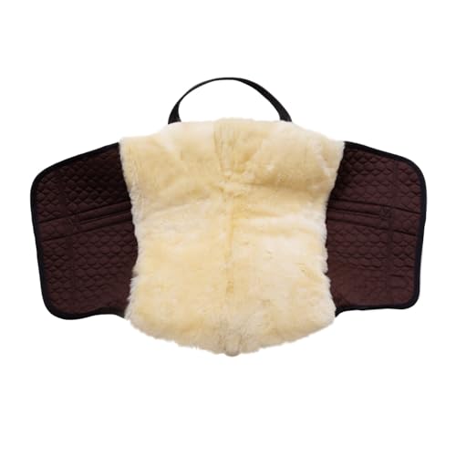 Werner Christ Horse Bareback Pad IBERICA Plus treeless Saddle in Spanish Style, Made of Real Sheepskin - color: Beige (Brown/Nature), size: Full