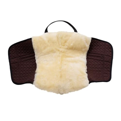 Werner Christ Horse Bareback Pad IBERICA Plus treeless Saddle in Spanish Style, Made of Real Sheepskin - color: Beige (Brown/Nature), size: Full