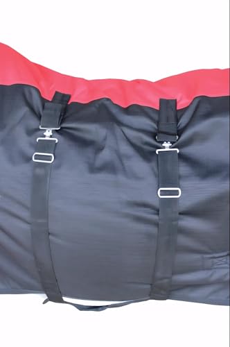 Challenger 1200D Horse Turnout Waterproof Heavy Weight Winter Blanket 5EE20RD - color: Red/Black, size: 78 inches