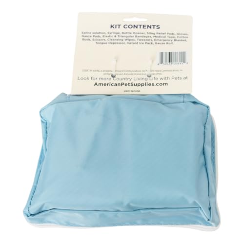 Country Living 50-Piece Pet Travel First Aid Kit – Emergency Pet Care for Home & Travel – Treats Cuts, Scrapes, Bites, & Minor Injuries – Essential Safety Kit