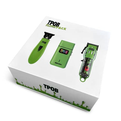 TPOB Slime 2 Barber Hair Clippers Trimmer Shaver Set for Men with Matte case and X Fade Blade (Gr) - color: Gr