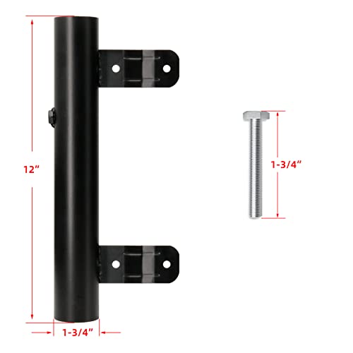 Heavy Duty RV Ladder Mount Flagpole Holder Black | Fits 1 Inch RV Ladders, Sturdy Flag Mount Bracket for RV Use - color: Black