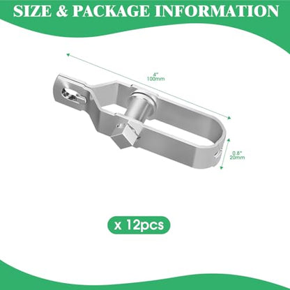 12Pcs Electric Fence Tightener, Heavy Duty Silver Galvanised Inline Wire Ratchet Tensioner for Tensioning Cable Farm, Fence, Home (90mm/3.5”) - size: 90mm/3.5”