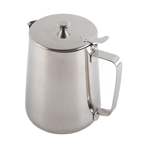 Milk Frother Cup, Stainless Steel Milk Frothing Pitcher, Milk Frothing Jug with Lid and Handle, Frothing Cup Pitcher, Coffee Frothing Mug for Office Home Kitchen (2000ml) - size: 67.6 Ounces