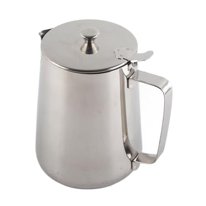 Milk Frother Cup, Stainless Steel Milk Frothing Pitcher, Milk Frothing Jug with Lid and Handle, Frothing Cup Pitcher, Coffee Frothing Mug for Office Home Kitchen (2000ml) - size: 67.6 Ounces