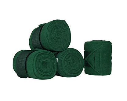 Derby Originals Set of 4 Super Soft Fleece Horse Polo Wraps with Velcro - color: White