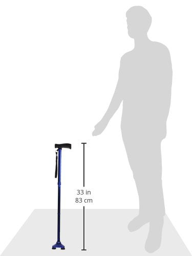 HurryCane Freedom Edition Foldable Walking Cane with T Handle - color: Blue, size: 1 Count (Pack of 6)