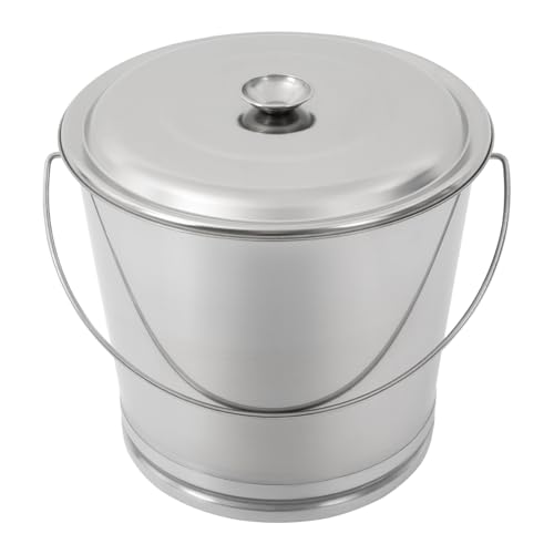 20L Stainless Steel Milk Pail Bucket with Lid, Large Capacity Milk Can Soup Bucket with Portable Handle, for Coffee, Tea, Water, Rice, Sands (20L) - size: 20L