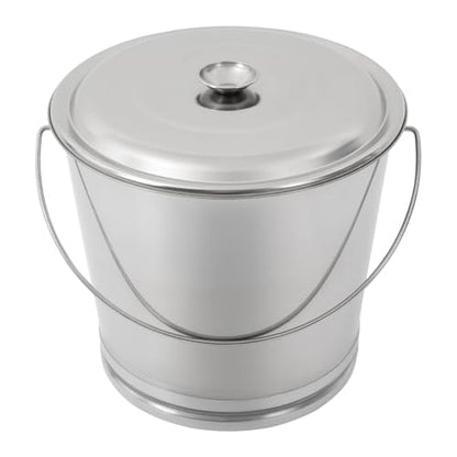 20L Stainless Steel Milk Pail Bucket with Lid, Large Capacity Milk Can Soup Bucket with Portable Handle, for Coffee, Tea, Water, Rice, Sands (20L) - size: 20L