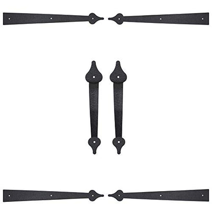WINSOON Decorative Metal Garage Door Hardware Screw in, Black Steel, 1 Set - size: 1 Pack
