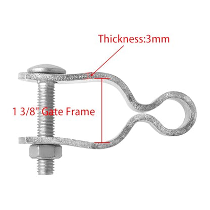 2Pack T-Post Gate Hinge Kit,1-3/8"Chain Link Fence Gate Post Hinge Pins for Farm,Garden,Backyard Gate