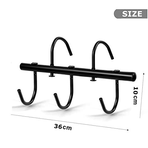 2Pcs Tack Rack with Swivel Hooks,5 Hook Portable Bridle Rack for Horse Tack Holder Stall and Fence(Black)