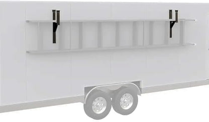 4 Rack Heavy Duty Side Mount Trailer Ladder Rack with Rubber Pads Bungee Cords 353 LBS Capacity Adjustable Steel Ladder Rack for Enclosed and Open Trailers - size: 4