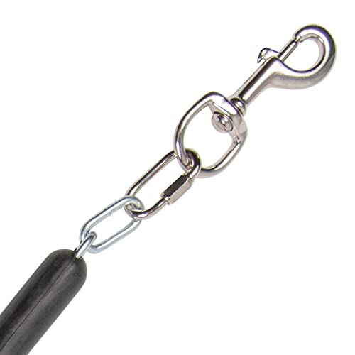 Dura-Tech Horse Cross Tie | 33-75 Inch Adjustable Length | Quick Release Panic Snap | Chew-Resistant Rubber Section | Converts to Trailer Tie
