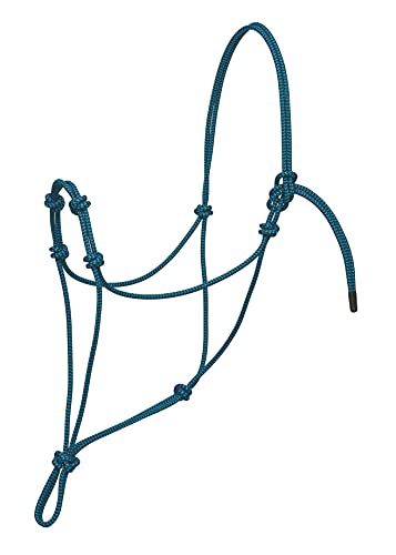 Weaver Leather Silvertip Four Knot Rope Halter, Blue/Black, Large,35-9556-C2