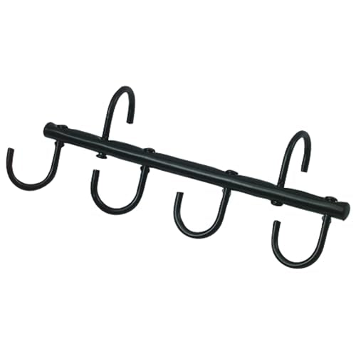 Roma 4 Hook Metal Tack Rack, Black