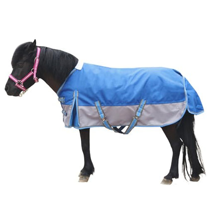 1200D Mini Horse/Pony Blanket 0g No-Fill Waterproof Turnout Sheet - color: Royal Blue, size: 48"