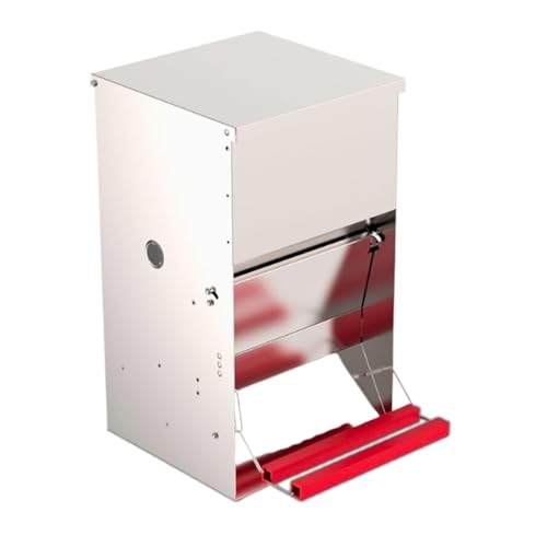 My Favorite Chicken 40lb Automatic Metal Poultry Treadle Feeder – Rust-Resistant Chicken Feeder, Self-Adjusting, Eco-Friendly Chicken Coop Essentials