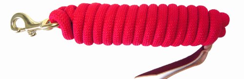 Hamilton Cowboy Braided Rope Lead, Red, 5/8" Thick x 10' Long - color: Red Brick, size: 5/8" x 10'