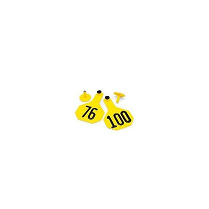 Y-Tex Lonestar Tag EZ 1-Piece Medium Numbered Cattle Ear Tags Yellow 101-125