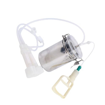 Goat Milking Machine, 2L Milk Machine Manual Goat Milker Stainless Steel Bottle Portable Milking Kit for Milk Plant Farm