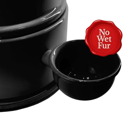 Pet Water Dispenser for Dogs and Cats, 47.3 oz – Gravity-Fed Aluminum Water Bowl, Prevents Wet Fur, Provides Continuous Fresh Water, Electrostatic Coated Finish, Vida Mansa (Black) - color: Black