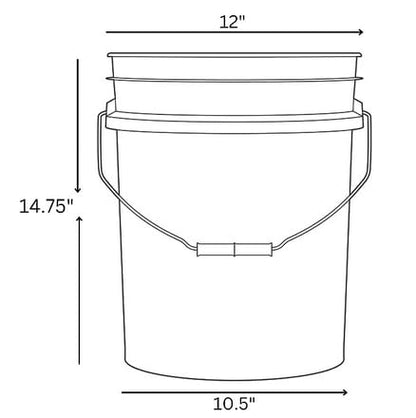 House Naturals 5 Gallon Food Grade Plastic Bucket with Air Tight Screw on Lid Made in USA Container (Yellow Bucket with Black Lid) - color: Yellow Bucket With Black Lid