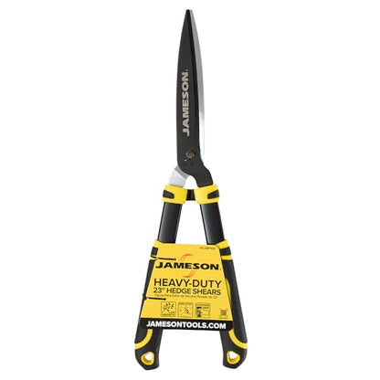 Jameson Heavy-Duty Hedge Shears – 23″ with Ultra-Sharp Non-Stick Blades, Lightweight Aluminum Frame, and Shock-Absorbing Grip
