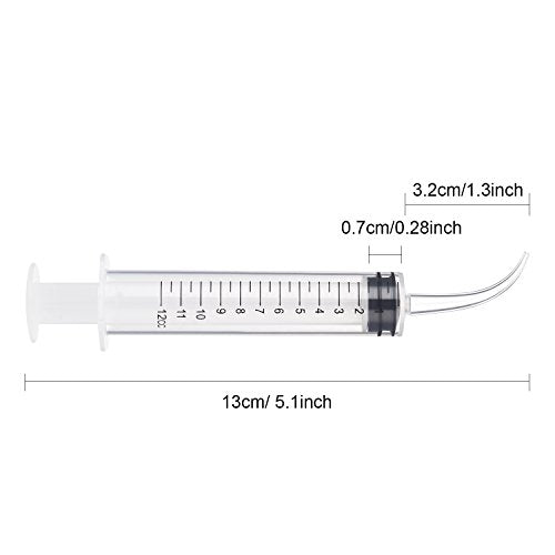 TecUnite 8 Pcs Syringe Dental Irrigation Syringe with Curved Tip - style: With Measurement