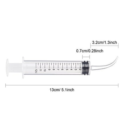 TecUnite 8 Pcs Syringe Dental Irrigation Syringe with Curved Tip - style: With Measurement