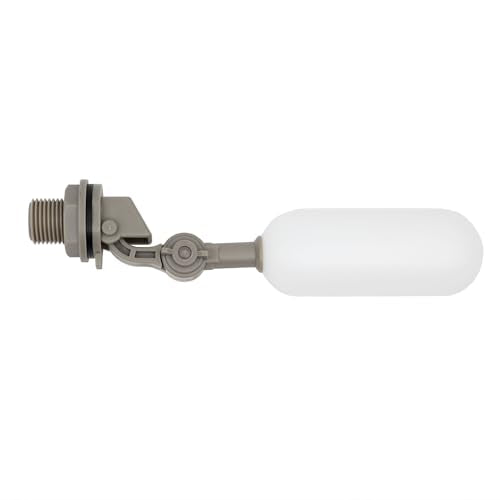 Float Valve 1/2" Auto Fill Mini for Automatic Livestock Waterer Bowl Water Trough Horse Dog Water Shut Off Water Level Control Ball Valve for Pool (1/2 Inch Gray Float Valve)