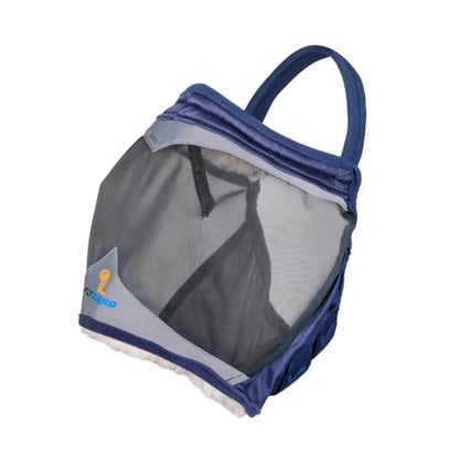 Shires FlyGuard Pro Fine Mesh Earless Fly Mask – Extra Full Size | Lightweight Polyester Fly & Insect Protection | Breathable Fine Mesh for Turnout, Grazing & Stable Use | Navy Colour - color: Navy, size: Extra Full