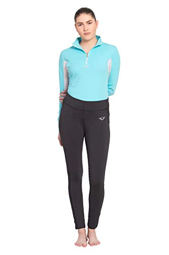 TuffRider Women's Ventilated Schooling Tights - color: Charcoal/Charcoal, size: Large