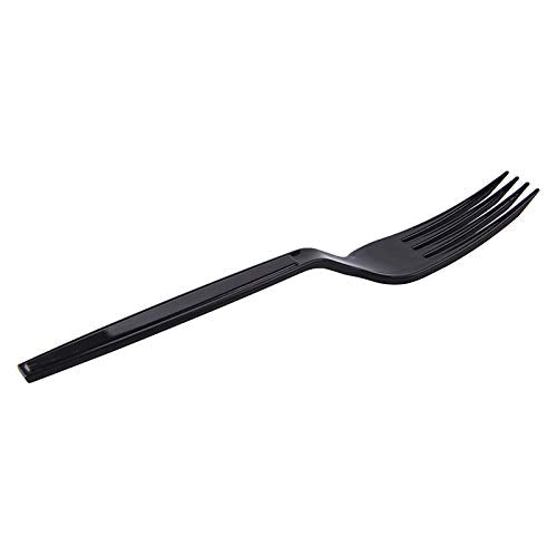 Plastic Fork Disposable Individually Packaged Forks Black 7-Inch Commercial Take Away Forks,Super Hard Mass Heavy Individually Wrapped Fork 100 PCS - size: Forks