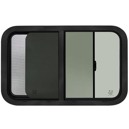 48"W x 22"H RV Windows for Cargo Trailer Camper,Tinted Horizontal Sliding - size: 48"W x 22"H