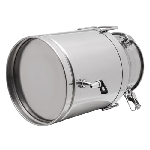 30L Stainless Steel Milk Can, Heavy Duty Food Storage & Transport Container for Dairy, Wine, Grains, Ideal for Home, Farm & Commercial Use, With a Faucet - size: 7.93Gallon