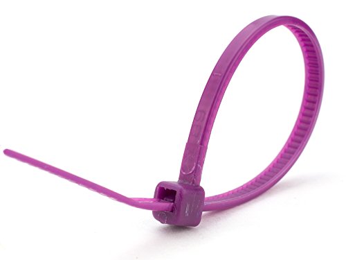 Secure 4 Inch Purple 18 lb Miniature Nylon Cable Tie - 100 Pack - color: Purple, size: 4 Inch