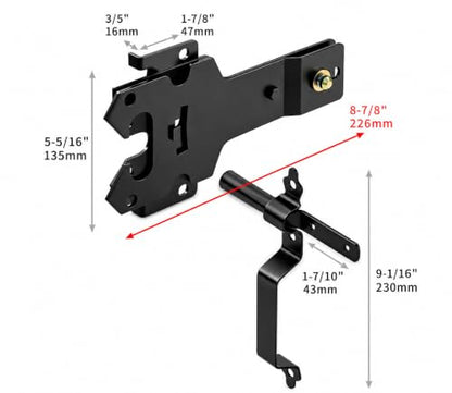 Heavy Duty Double Sided Locking Gate Latch for Wood, Vinyl and Metal Fences | Mechanical locking gate latch