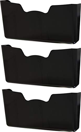 Simple Houseware Single Pocket Wall Mount for Hanging File Holder, 3 Packs, Black - color: Black, size: 3 Pack