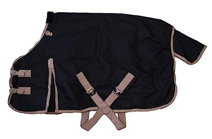 1200D Waterproof Winter Pony Blanket - 300g Heavyweight Turnout with Fleece Collar, Shoulder Gussets & Tail Flap - Turquoise 58" - color: Turquoise, size: 58 Inches