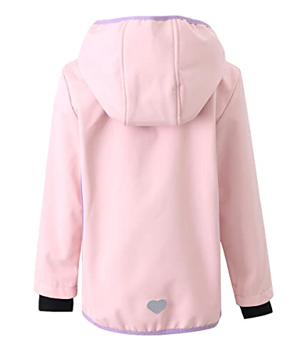 M2C Girls Hooded Fleece Lined Waterproof Windproof Jacket - color: Pink, size: 4T