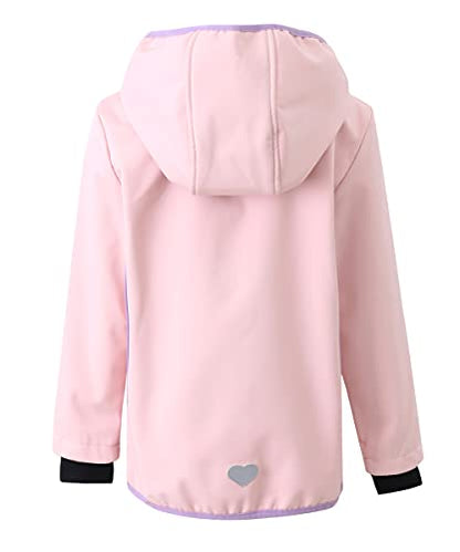 M2C Girls Hooded Fleece Lined Waterproof Windproof Jacket - color: Pink, size: 4T
