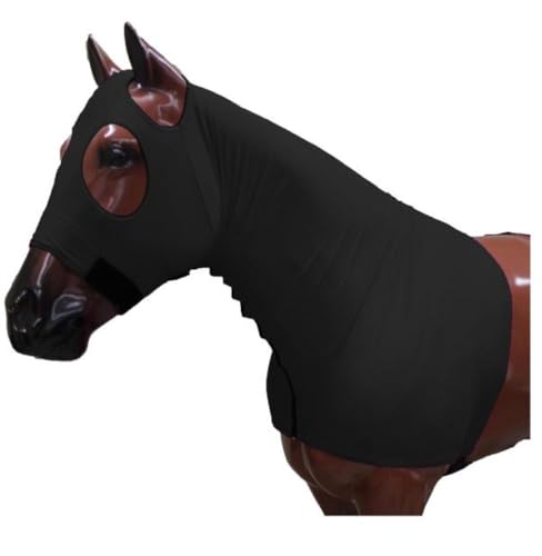 Showman Breathable Lycra Hood w/Zipper Neck - color: Black, size: Small