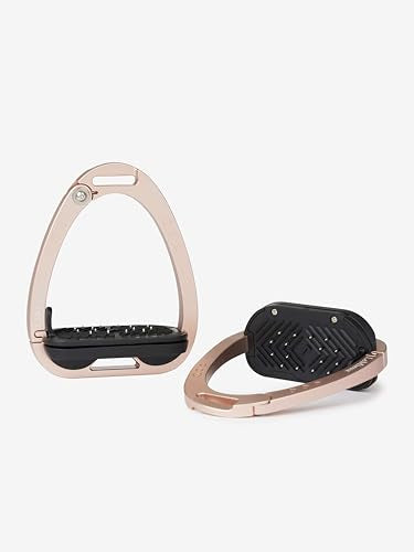 LeMieux Vector Control Stirrup - New Generation - Spring Loaded Hinged Arm - Cross Track Grip Surface - color: Rose Gold