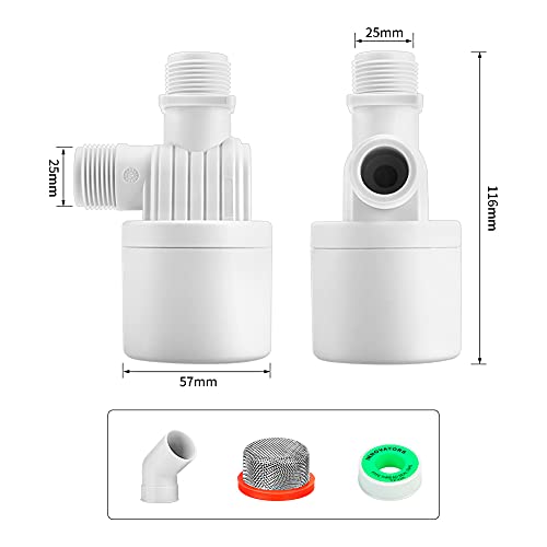 Water Float Valve 1 Inch Water Level Controller Built-In Water Tank Upgrade Float Valve for Livestock Tanks,Cistern,Toilet (1pcs 1 inch top inner) - size: 1" Top Inlet