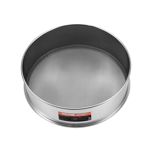 VEVOR Flour Sieve Fine Mesh, 40 Mesh Sifter, 304 Stainless Steel Sifter Food-grade, Dia. 12.6" Fine Mesh Strainers for Baking, 5 Sizes Mesh hole for Mungbean, Rice, Flour, Pearl Powder - style: 40 Mesh