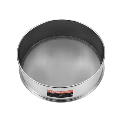 VEVOR Flour Sieve Fine Mesh, 40 Mesh Sifter, 304 Stainless Steel Sifter Food-grade, Dia. 12.6" Fine Mesh Strainers for Baking, 5 Sizes Mesh hole for Mungbean, Rice, Flour, Pearl Powder - style: 40 Mesh