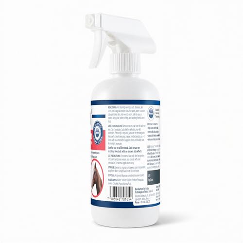Microcyn Livestock Skin & Wound Care Solution – 16 oz HOCl-Based Cleansing Spray for Cuts, Scrapes & Irritated Skin – Professional Farm & Ranch Support for Cattle, Horses, Goats & Sheep
